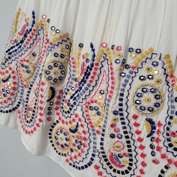 Ramy Brook White Embroidered Embellished Maelen Skirt NWT - Picture 10 of 14